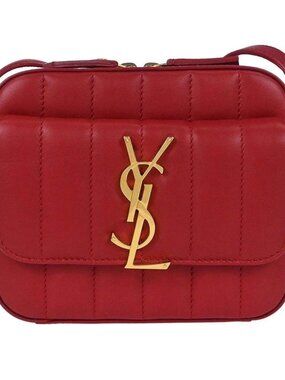 Saint Laurent Red Vicky Camera Bag Shoulder Bag